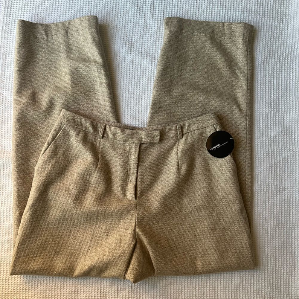 NEW Valerie By Valerie Stevens Vintage Tweed Essentials Wool Blend Fall Pants 14